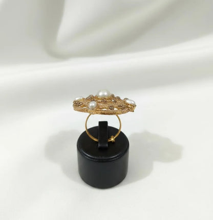 White Adjustable Ring for Wedding & Eid Wear