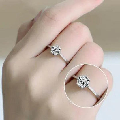 Adjustable Zircon Ring for Women Platinum Stainless Steel