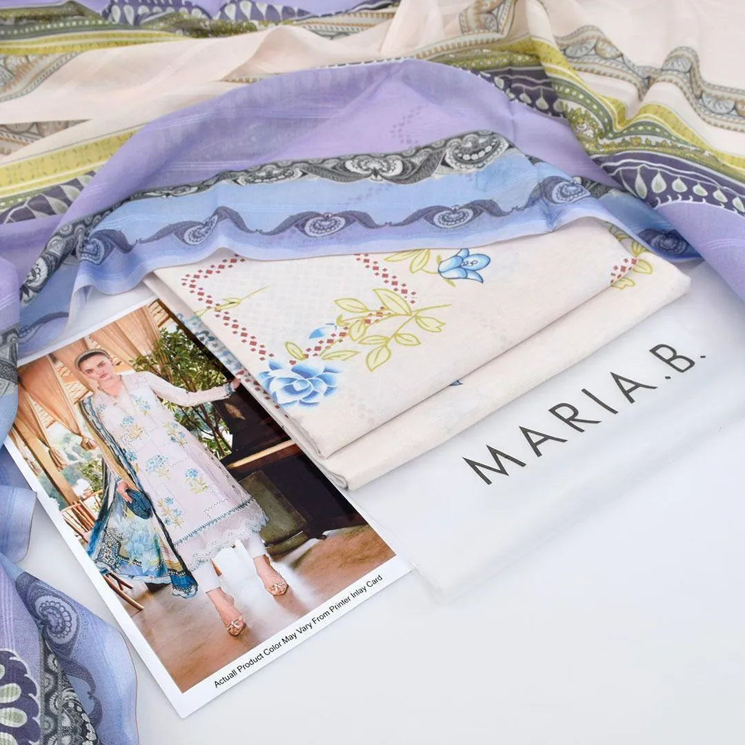 Digital Printed Lawn 3Pc Set Pink Blue Floral