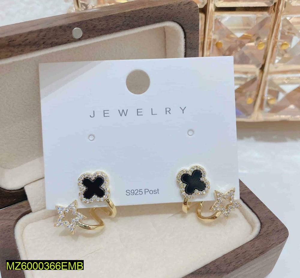 Star & Clover Earrings S925 Gold Plated Lightweight