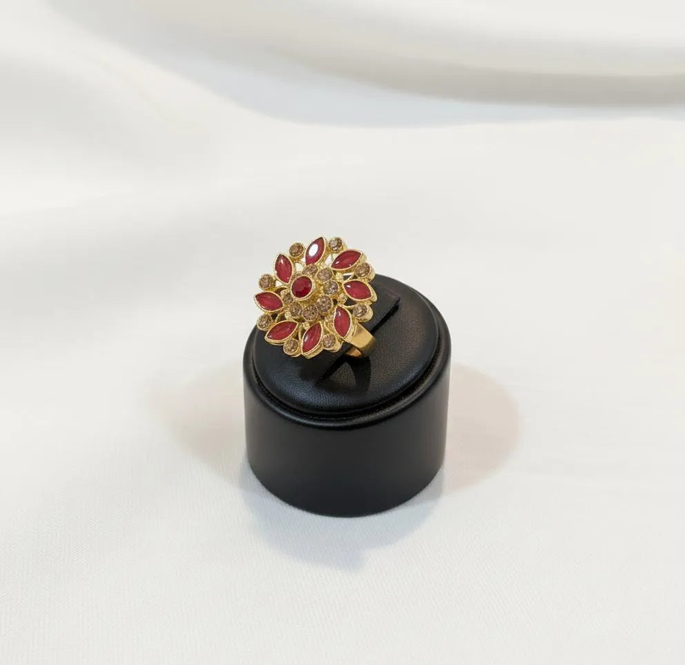Adjustable Maroon Ring for Women Wedding Eid Daily Wear