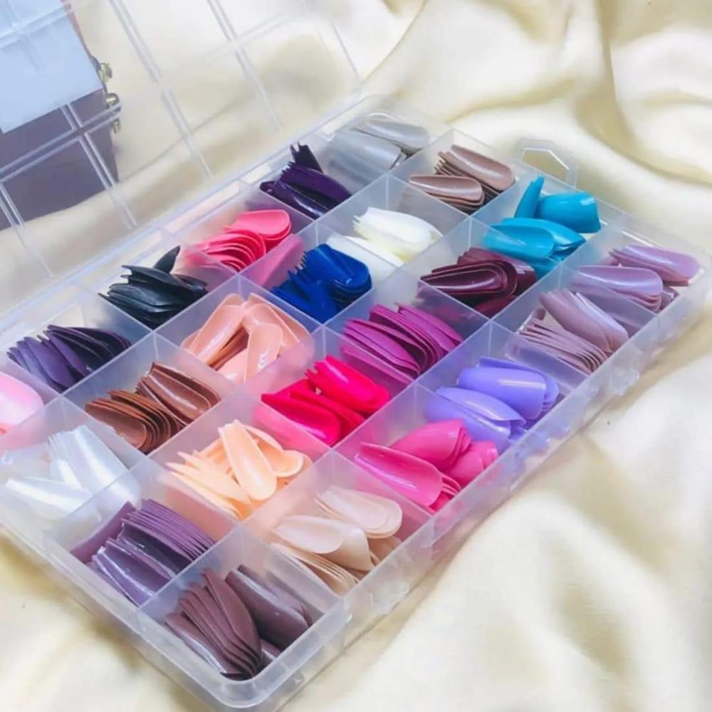 Multicolor Press On Nails 576Pcs ABS Easy Apply