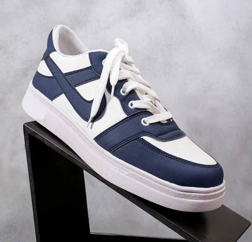 Men's Blue Rexine Sneakers Formal Casual Lightweight Breathable