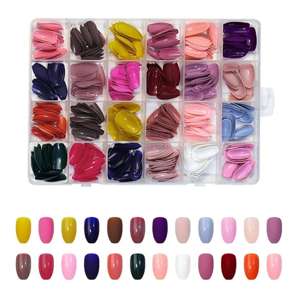 Multicolor Press On Nails 576Pcs ABS Easy Apply