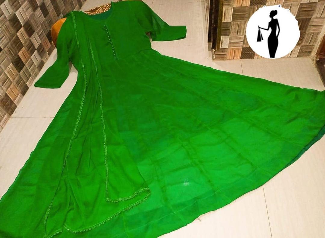 3 Pcs Women's Stitched Plain Maxi Suit