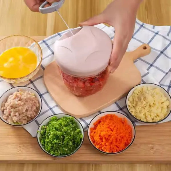Manual Food Chopper ABS Plastic Multicolor Kitchen Tool