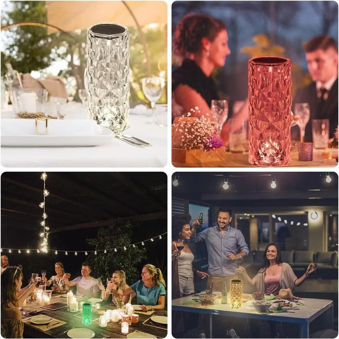 Rechargeable Diamond Table Lamp Gold Multi Color