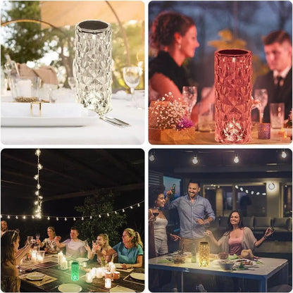 Rechargeable Diamond Table Lamp Gold Multi Color