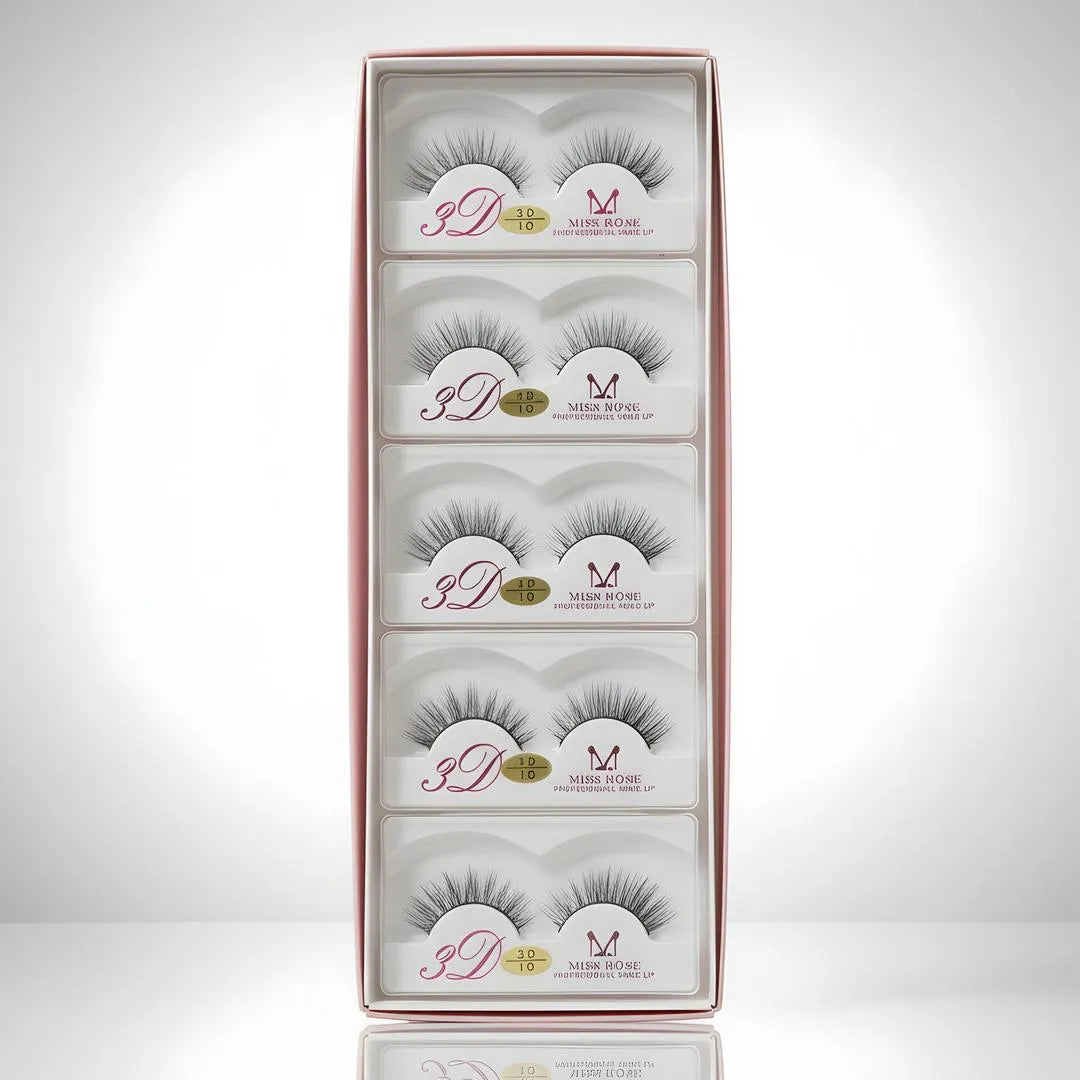 3D Miss Rose Eyelashes Black Fibre Lightweight Long Lasting