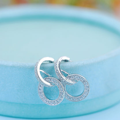 Elegant Circle Zircon Earrings S925 Silver