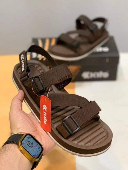 Men Brown Elastic Strap Sports Sandals All Season Comfortable