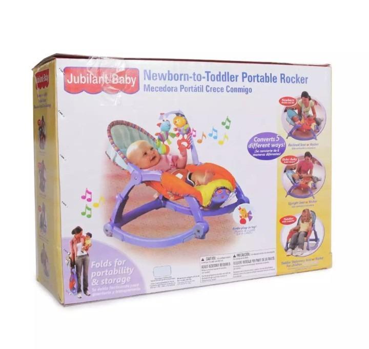 Portable Baby Rocking Bouncer with Vibration & Socket Locks