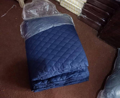 Premium Quality Quilted Sofa Cover Blue 6 Seater