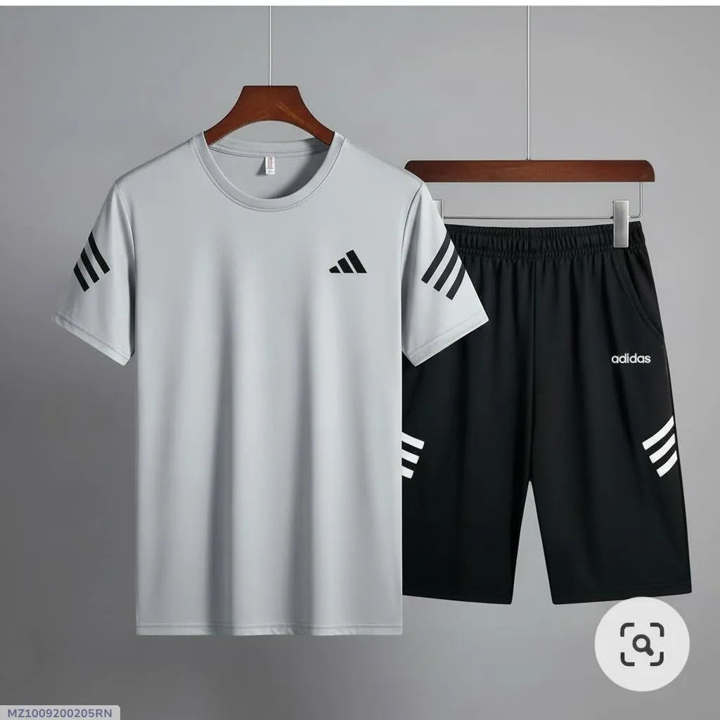 2 Pcs Men's Micro Printed Track Suit