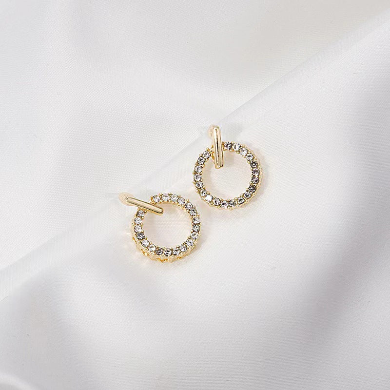 ZVT-168 Circle Zircon Korean Earrings – Elegant Fashion Jewellery, Stylish Accessory for Women