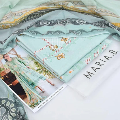 Digital Printed Lawn 3Pc Set Mint Green Unstitched