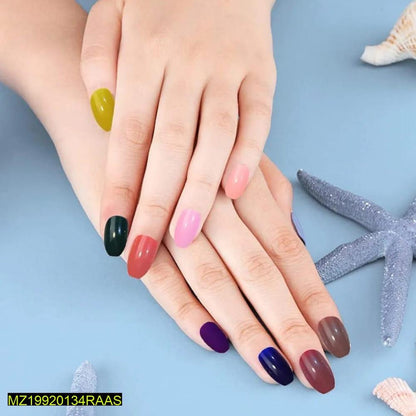 Multicolor Press On Nails 576Pcs ABS Easy Apply