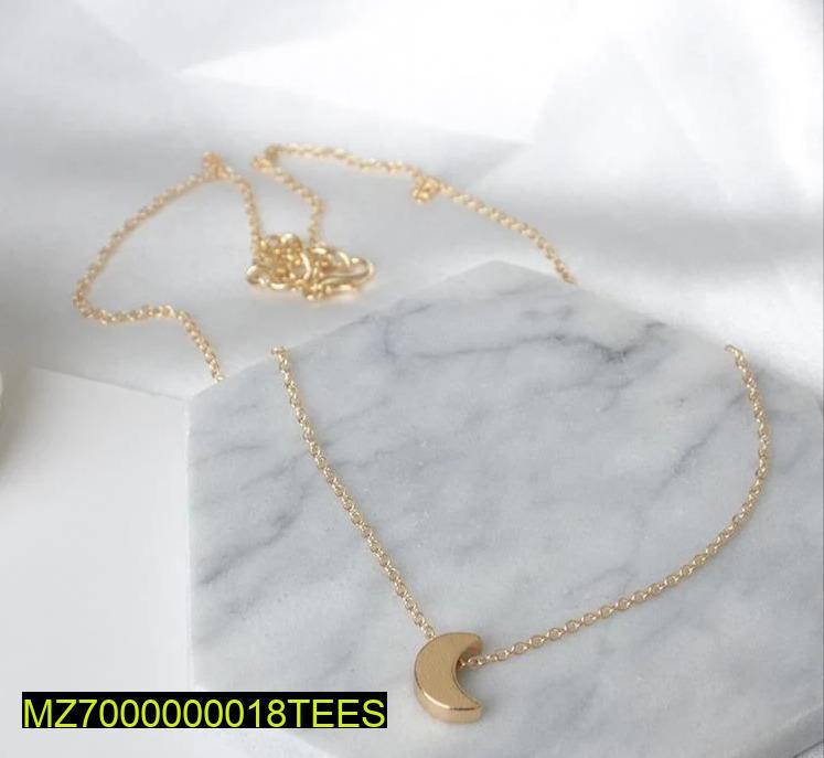Golden Half Moon Necklace for Women 4g Lightweight Daily Wear
