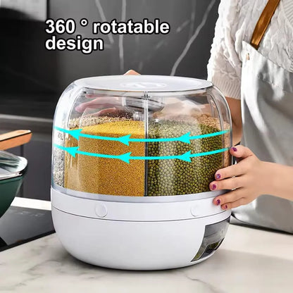 360° Rotating Rice Dispenser for Kitchen Organization