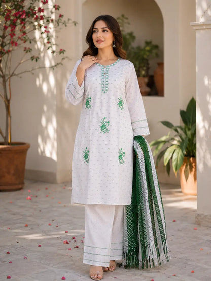 14 August 3 Pcs Women's Stitched Fancy Embroidered Suit