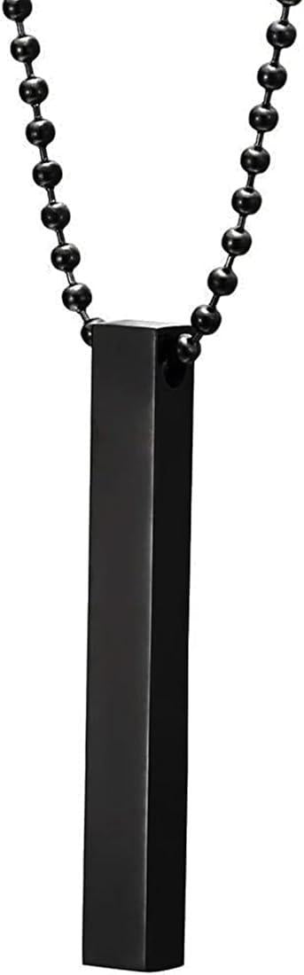 Black Titanium Vertical Bar Ring & Pendant Set