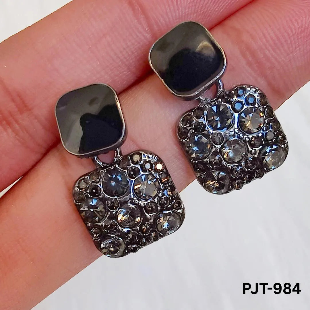 Korean Marble Stylish Zircon Earrings PJT-984