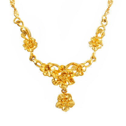 Gold Flower Necklace for Women Wedding Collarbone Chain