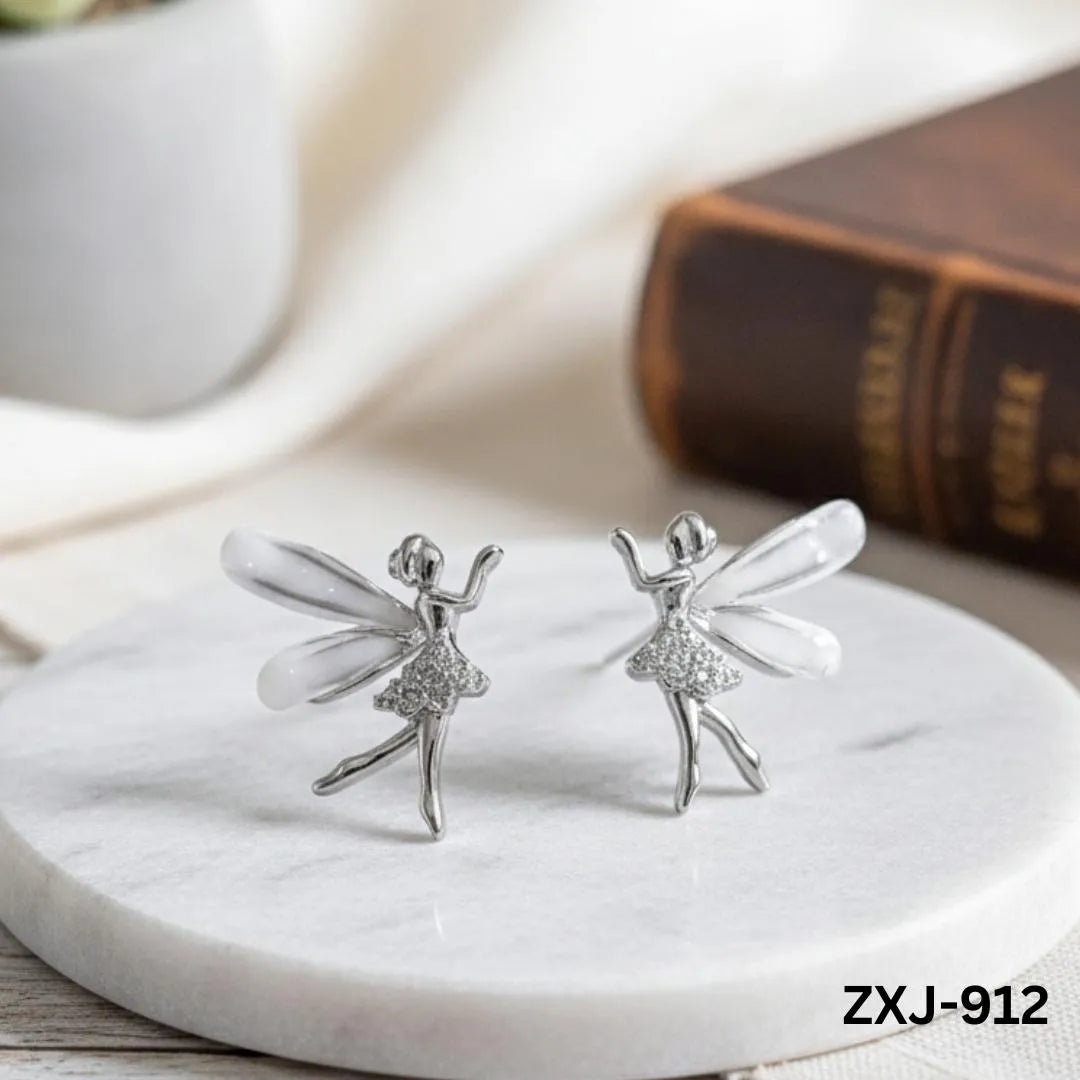 Butterfly Earrings Silver Golden Lightweight Pakistani Women