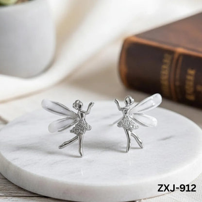 Butterfly Earrings Silver Golden Lightweight Pakistani Women