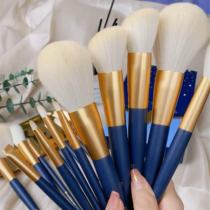 Navy Gold 12-Piece Blending Makeup Brush Set