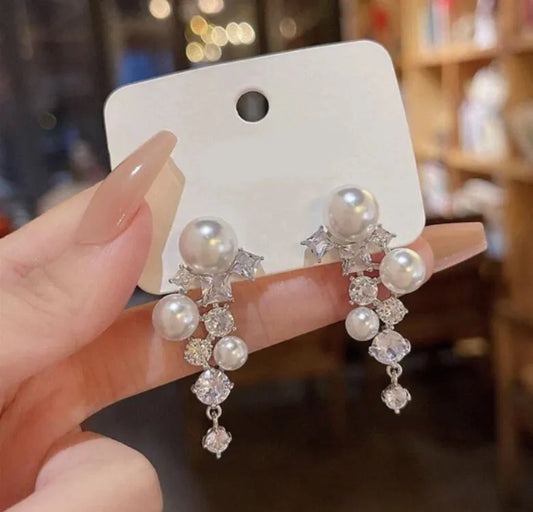 Silver Plated Pearl Earrings for Women