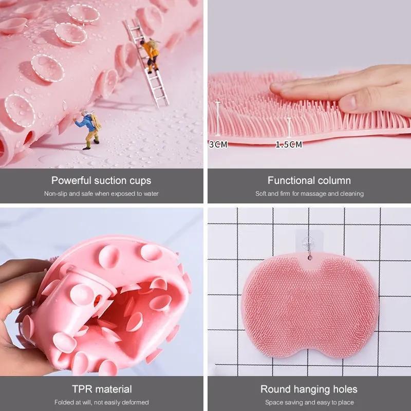 Pink Silicone Foot Scrubber for Daily Use
