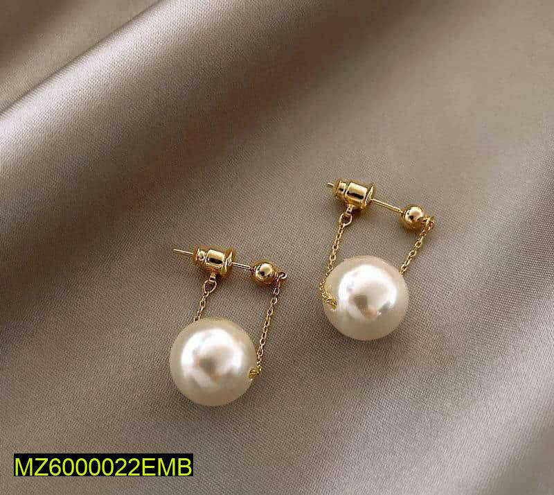 Gold Pearl Drop Earrings for Women Casual Formal Wear