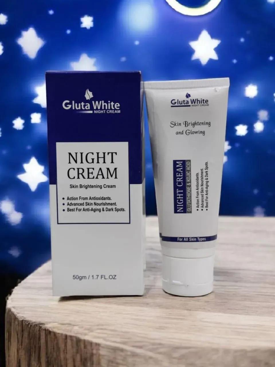 Gluta White Night Cream 50gm All Skin Types Brightening