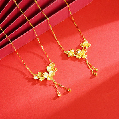 Gold Flower Necklace for Women Wedding Retro Style