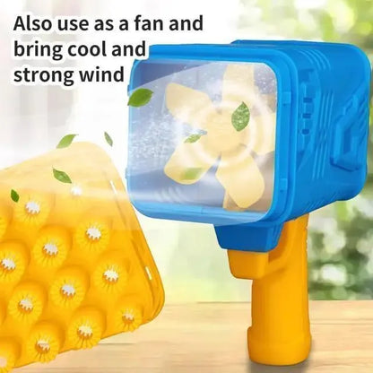 Bubble Gun for Kids Blue Yellow Plastic Toy