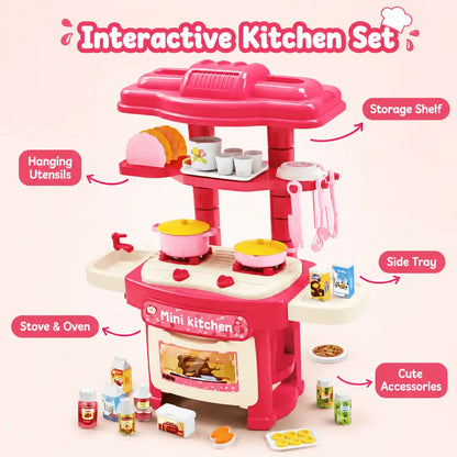 Girl's Plastic Kitchen Set