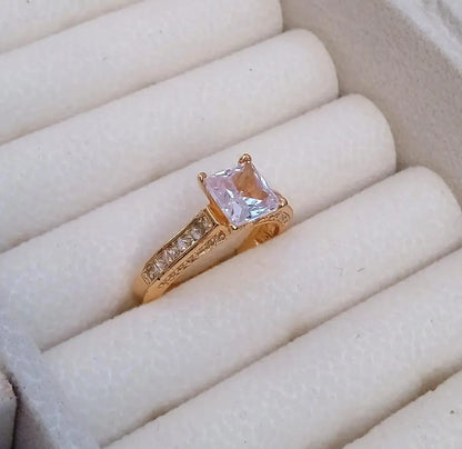 Vintage Gold Plated Crystal Ring for Pakistani Women