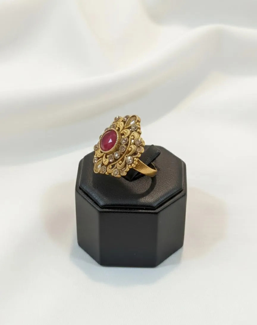 Maroon Adjustable Ring for Women Wedding & Party Wear