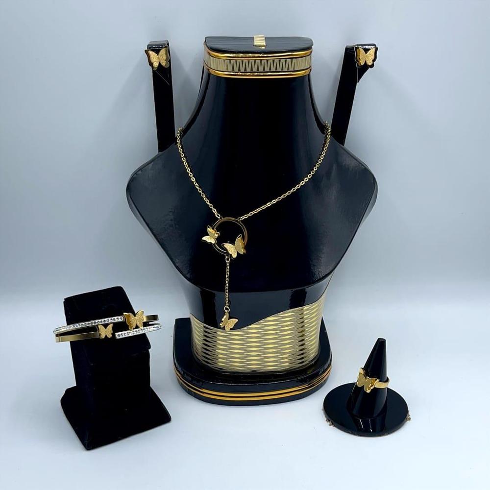 Golden Plated Butterfly Necklace Set for Pakistani Women