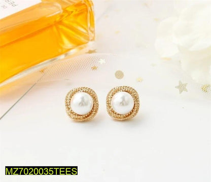 Elegant Gold Plated Pearl Studs for Women