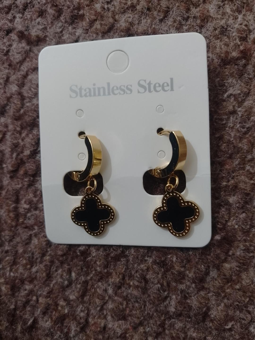 Black Gold Plated Earrings for Women, Elegant & Lightweight