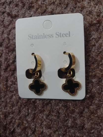 Black Gold Plated Earrings for Women, Elegant & Lightweight