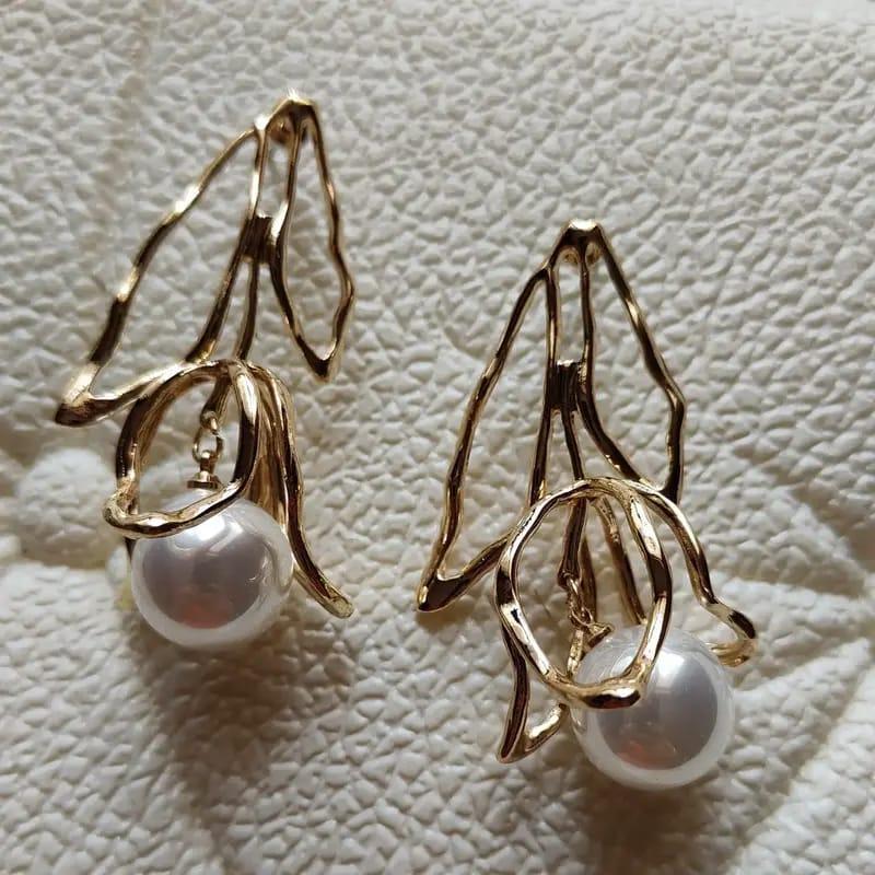 Gold Plated Flower Earrings for Women