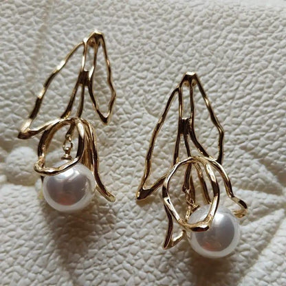 Gold Plated Flower Earrings for Women