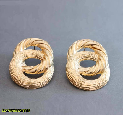 Gold Plated Ring Stud Earrings for Women