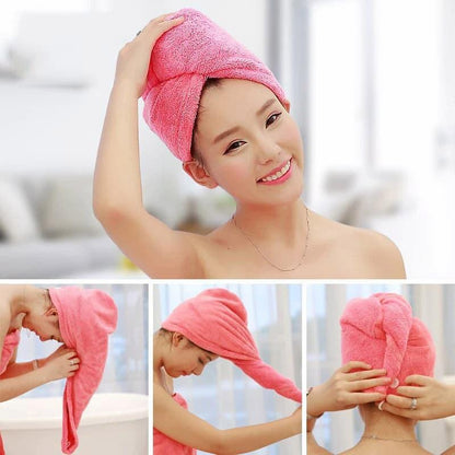 Hair Drying Cap Towel Microfiber Absorbent 2 Pcs