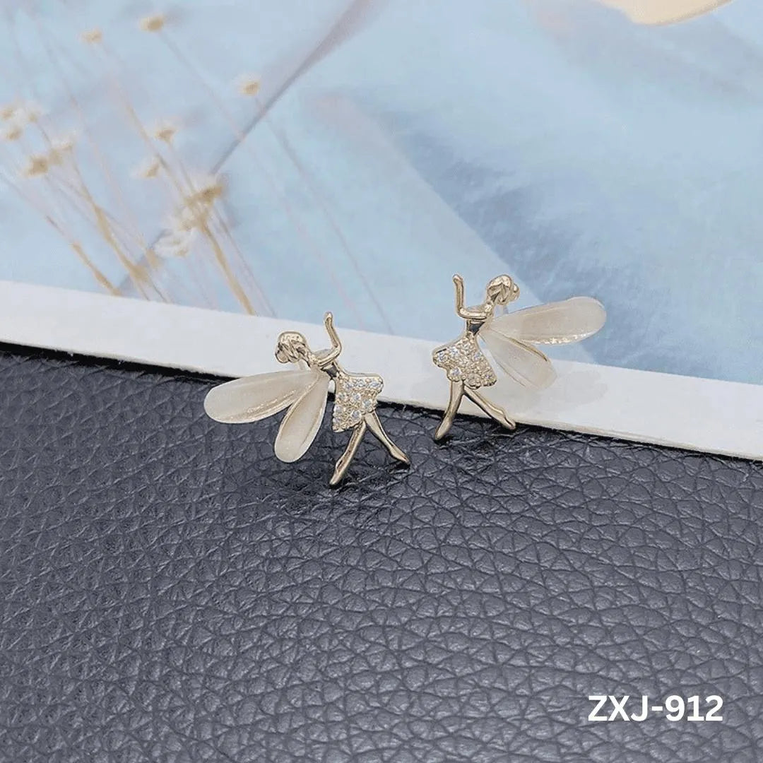 Butterfly Earrings Silver Golden Lightweight Pakistani Women