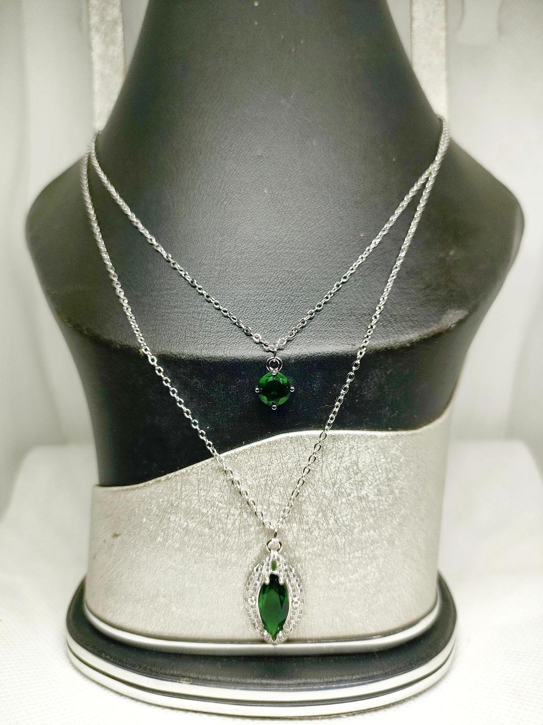 Green Blue Alloy Pendant for Daily & Bridal Wear