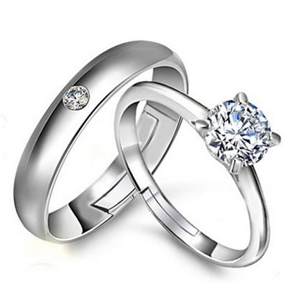 Moissanite Wedding Ring Set for Women, Sparkling Couple Engagement Jewelry